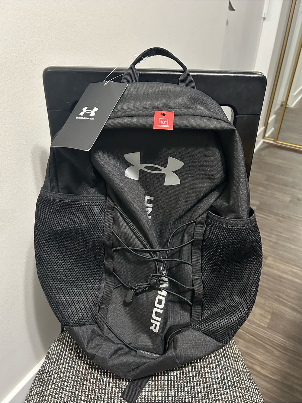 NWT Under Armour Black Backpack with Logo